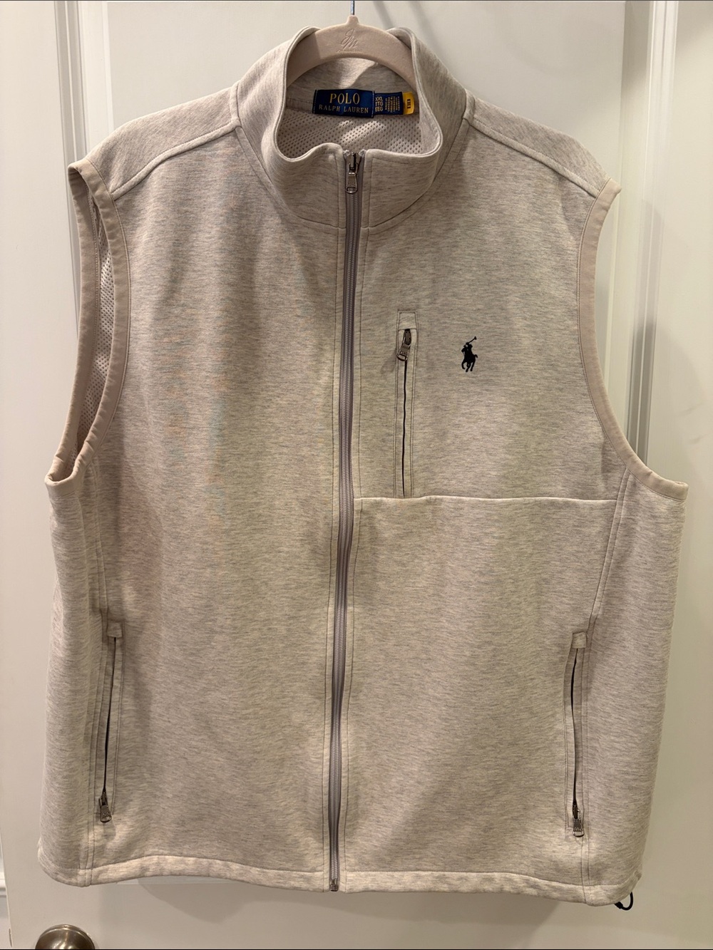 Polo by Ralph Lauren Heathered Light Gray Full-Zip Vest